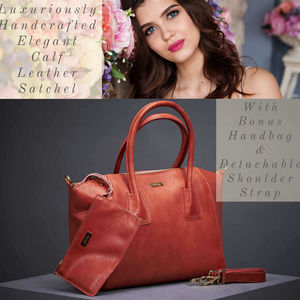 HANDMADE DESIGNER SATCHEL HANDBAG Calf Leather